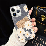 Custodia per telefono ibrida in PC e TPU con motivo crisantemo e glitter IMD., For iPhone 11 Pro Max, For iPhone 11, For iPhone 11 Pro, For iPhone XS / X, For iPhone XR, For iPhone XS Max