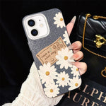 Custodia per telefono ibrida in PC e TPU con motivo crisantemo e glitter IMD., For iPhone 13 Pro Max, For iPhone 13 Pro, For iPhone 13, For iPhone 12, For iPhone 12 Pro Max, For iPhone 12 Pro