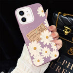 Custodia per telefono ibrida in PC e TPU con motivo crisantemo e glitter IMD., For iPhone 13 Pro Max, For iPhone 13 Pro, For iPhone 13, For iPhone 12, For iPhone 12 Pro Max, For iPhone 12 Pro