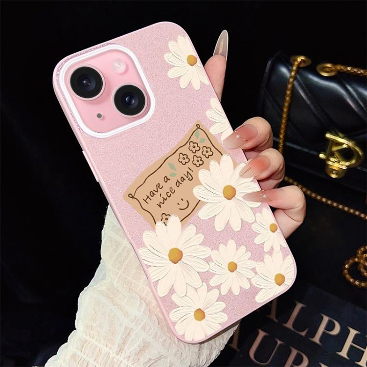 Custodia per telefono ibrida in PC e TPU con motivo crisantemo e glitter IMD., For iPhone 15, For iPhone 14 Plus, For iPhone 14, For iPhone 14 Pro, For iPhone 14 Pro Max, For iPhone SE 2022 / SE 2020