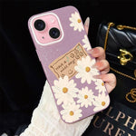 Custodia per telefono ibrida in PC e TPU con motivo crisantemo e glitter IMD., For iPhone 16 Pro, For iPhone 16 Plus, For iPhone 16, For iPhone 15 Pro Max, For iPhone 15 Pro, For iPhone 15 Plus