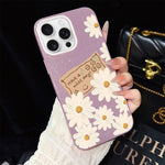Custodia per telefono ibrida in PC e TPU con motivo crisantemo e glitter IMD., For iPhone 16 Pro, For iPhone 16 Plus, For iPhone 16, For iPhone 15 Pro Max, For iPhone 15 Pro, For iPhone 15 Plus
