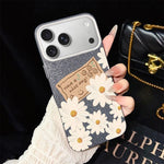 Custodia per telefono ibrida in PC e TPU con motivo crisantemo e glitter IMD., For iPhone 17e / 16e, For iPhone 17 Pro Max, For iPhone 17 Pro, For iPhone 17, For iPhone Air, For iPhone 16 Pro Max