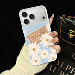 Custodia per telefono ibrida in PC e TPU con motivo crisantemo e glitter IMD., For iPhone 17e / 16e, For iPhone 17 Pro Max, For iPhone 17 Pro, For iPhone 17, For iPhone Air, For iPhone 16 Pro Max