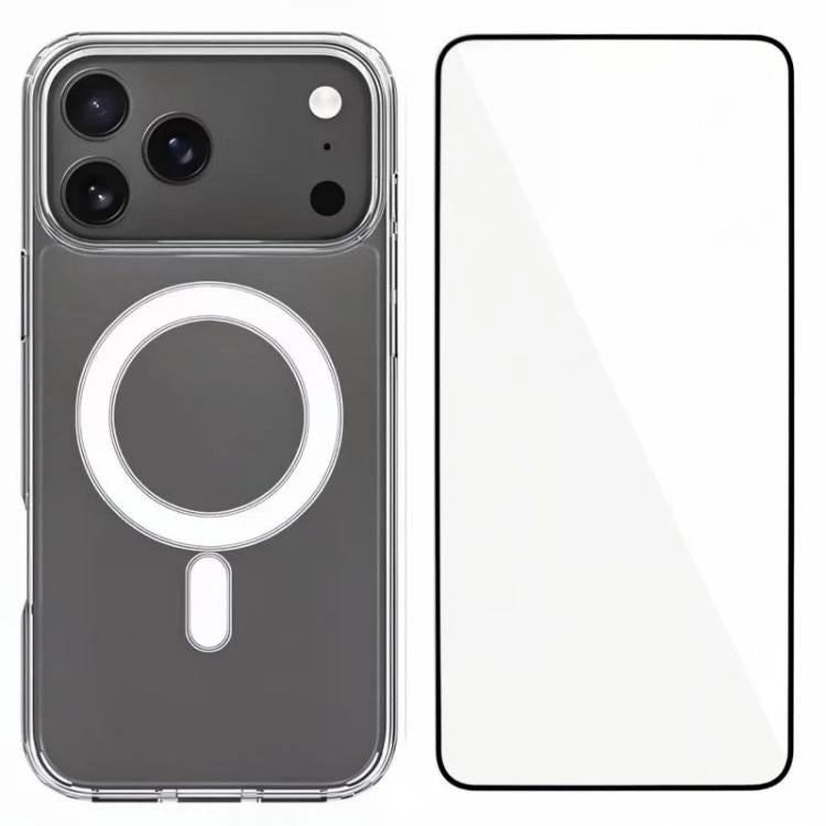 WANLONFENG Custodia per telefono magnetica in acrilico ad alta trasparenza con protezione per lo schermo, For iPhone 17e / 16e, For iPhone 17 Pro Max, For iPhone 17 Pro, For iPhone 17, For iPhone Air, For iPhone 16 Pro Max, For iPhone 16 Pro           ...