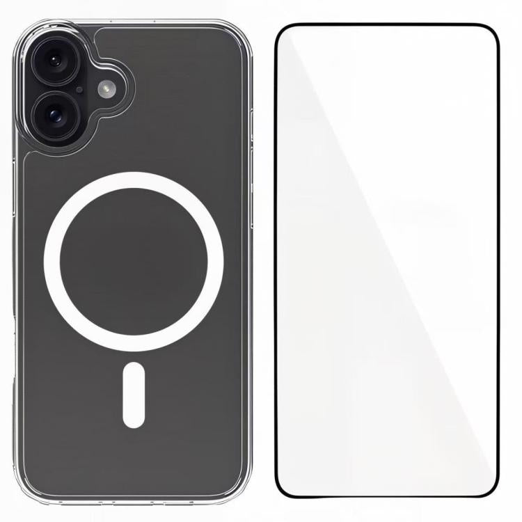 WANLONFENG Custodia per telefono magnetica in acrilico ad alta trasparenza con protezione per lo schermo, For iPhone 17e / 16e, For iPhone 17 Pro Max, For iPhone 17 Pro, For iPhone 17, For iPhone Air, For iPhone 16 Pro Max, For iPhone 16 Pro           ...