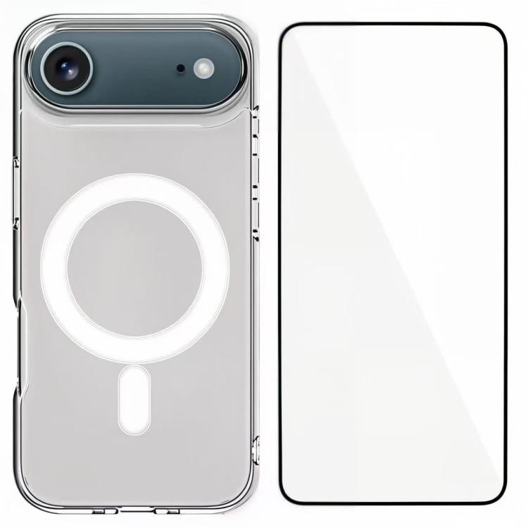 WANLONFENG Custodia per telefono magnetica in acrilico ad alta trasparenza con protezione per lo schermo, For iPhone 17e / 16e, For iPhone 17 Pro Max, For iPhone 17 Pro, For iPhone 17, For iPhone Air, For iPhone 16 Pro Max, For iPhone 16 Pro           ...