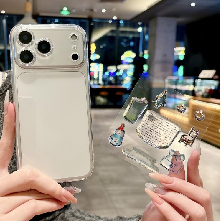 Custodia per telefono in PC trasparente antiurto con fori di precisione e adesivo in resina, For iPhone 17 Pro Max, For iPhone 17 Pro, For iPhone 17