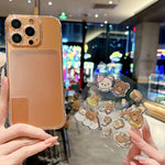 Custodia per telefono in PC trasparente antiurto con fori di precisione e adesivo in resina, For iPhone 14 Plus, For iPhone 14, For iPhone 14 Pro