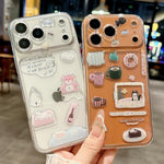 Custodia per telefono in PC trasparente antiurto con fori di precisione e adesivo in resina, For iPhone 16 Plus, For iPhone 16, For iPhone 15 Pro Max