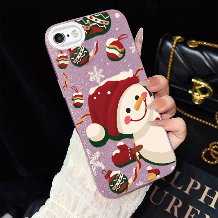 Custodia per telefono ibrida in PC e TPU con glitter IMD a tema natalizio., For iPhone 8 Plus / 7 Plus, For iPhone 6 Plus / 6s Plus, For iPhone 6 / 6s