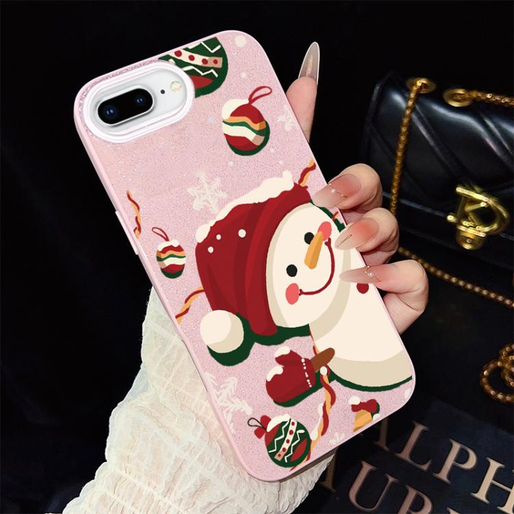 Custodia per telefono ibrida in PC e TPU con glitter IMD a tema natalizio., For iPhone 8 Plus / 7 Plus, For iPhone 6 Plus / 6s Plus, For iPhone 6 / 6s