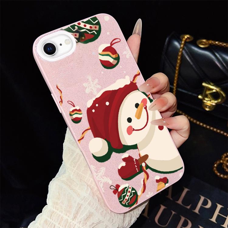 Custodia per telefono ibrida in PC e TPU con glitter IMD a tema natalizio., For iPhone 15, For iPhone 14 Plus, For iPhone 14, For iPhone 14 Pro, For iPhone 14 Pro Max, For iPhone SE 2022 / SE 2020
