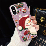 Custodia per telefono ibrida in PC e TPU con glitter IMD a tema natalizio., For iPhone 11 Pro Max, For iPhone 11, For iPhone 11 Pro, For iPhone XS / X, For iPhone XR, For iPhone XS Max