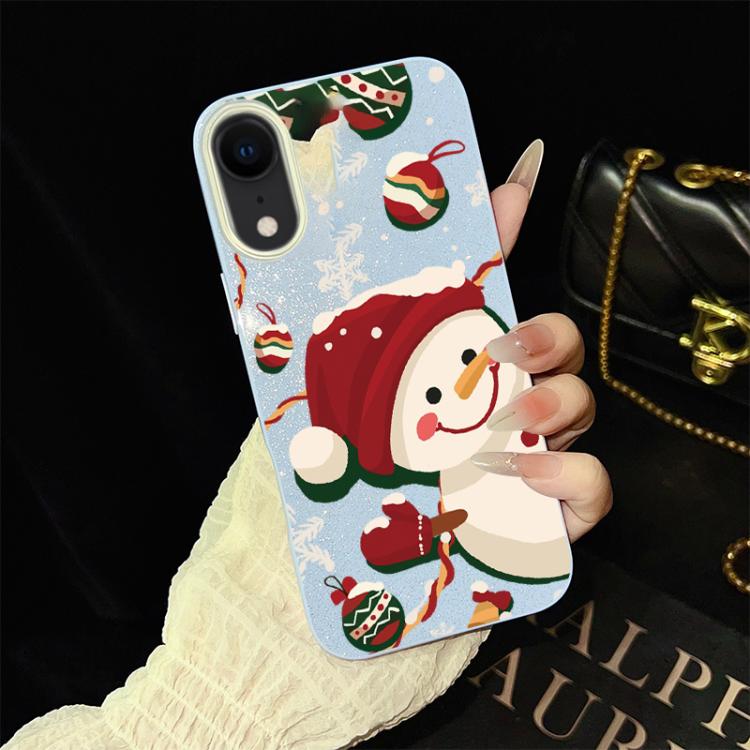 Custodia per telefono ibrida in PC e TPU con glitter IMD a tema natalizio., For iPhone 11 Pro Max, For iPhone 11, For iPhone 11 Pro, For iPhone XS / X, For iPhone XR, For iPhone XS Max