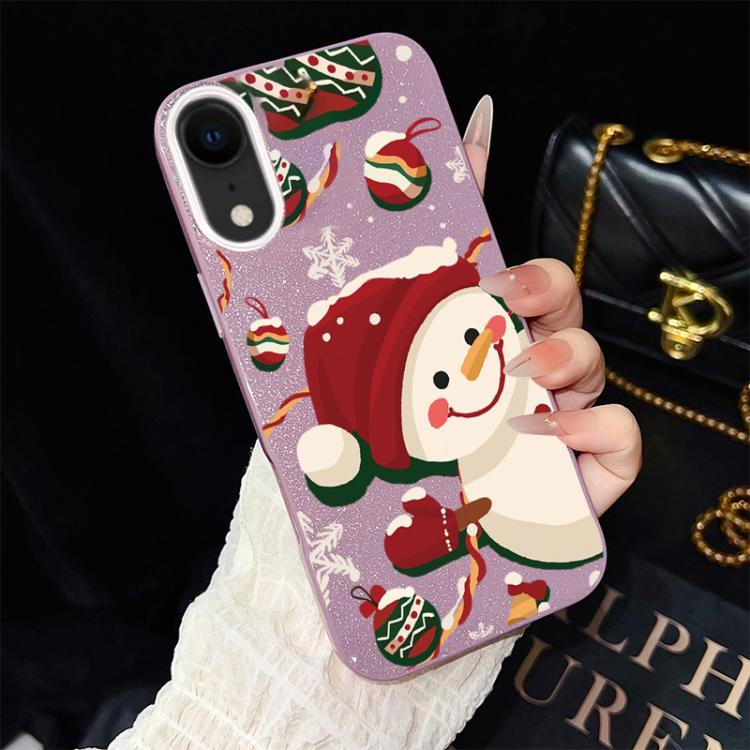 Custodia per telefono ibrida in PC e TPU con glitter IMD a tema natalizio., For iPhone 11 Pro Max, For iPhone 11, For iPhone 11 Pro, For iPhone XS / X, For iPhone XR, For iPhone XS Max