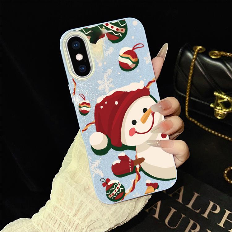 Custodia per telefono ibrida in PC e TPU con glitter IMD a tema natalizio., For iPhone 11 Pro Max, For iPhone 11, For iPhone 11 Pro, For iPhone XS / X, For iPhone XR, For iPhone XS Max