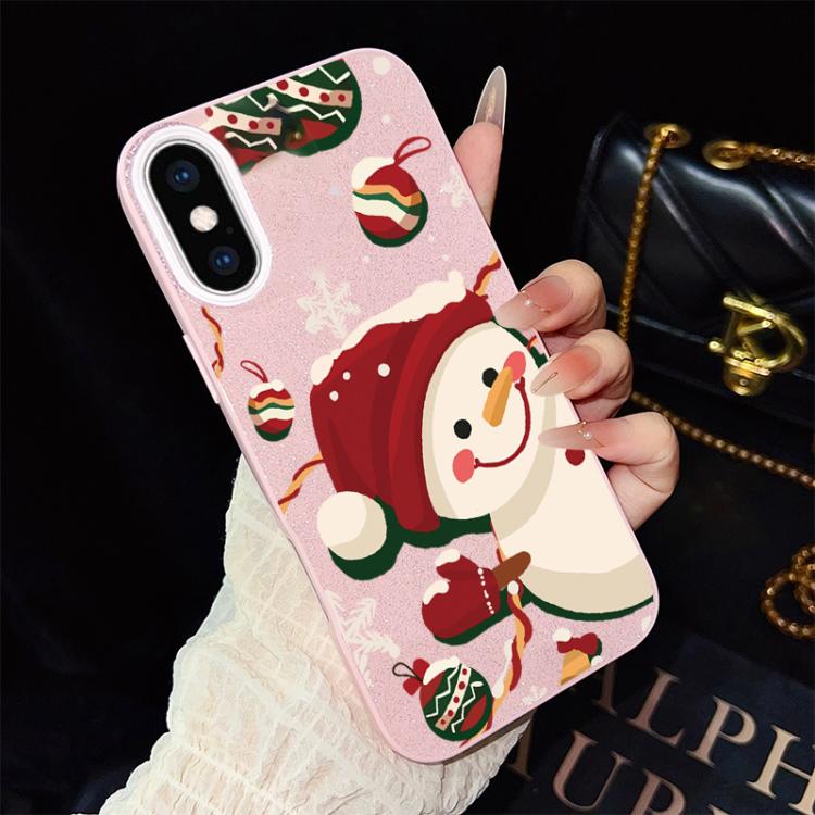 Custodia per telefono ibrida in PC e TPU con glitter IMD a tema natalizio., For iPhone 11 Pro Max, For iPhone 11, For iPhone 11 Pro, For iPhone XS / X, For iPhone XR, For iPhone XS Max
