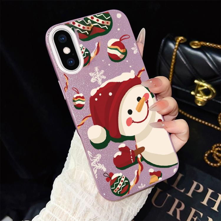 Custodia per telefono ibrida in PC e TPU con glitter IMD a tema natalizio., For iPhone 11 Pro Max, For iPhone 11, For iPhone 11 Pro, For iPhone XS / X, For iPhone XR, For iPhone XS Max