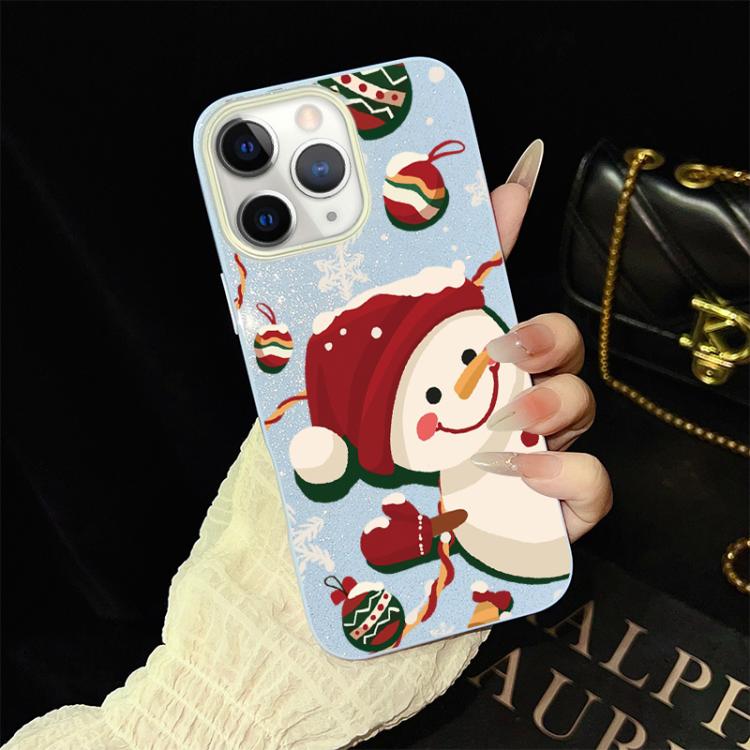 Custodia per telefono ibrida in PC e TPU con glitter IMD a tema natalizio., For iPhone 11 Pro Max, For iPhone 11, For iPhone 11 Pro, For iPhone XS / X, For iPhone XR, For iPhone XS Max