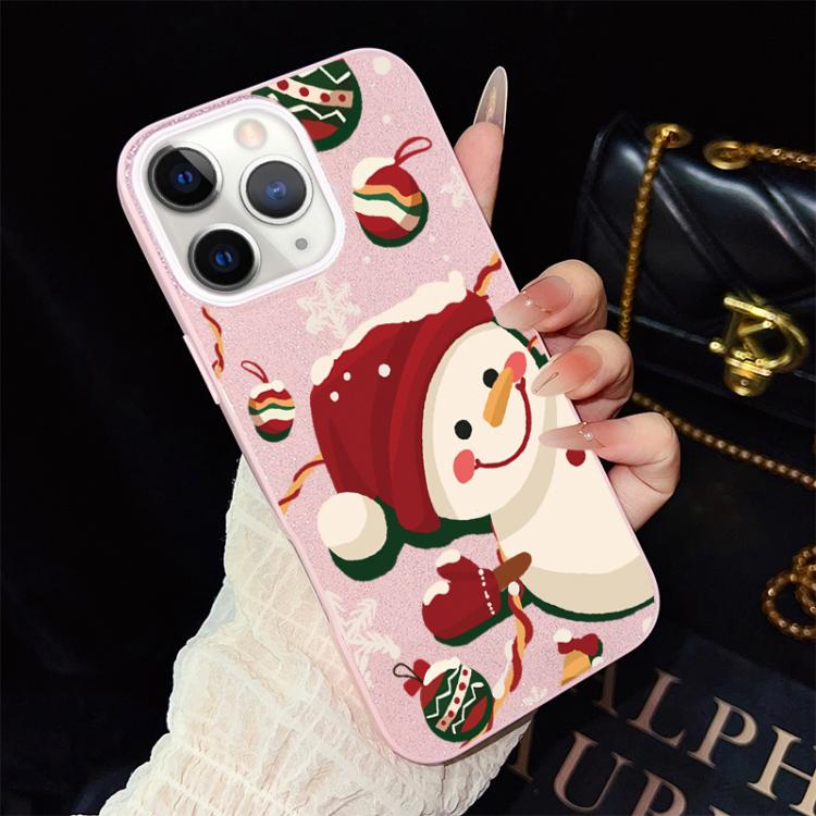 Custodia per telefono ibrida in PC e TPU con glitter IMD a tema natalizio., For iPhone 11 Pro Max, For iPhone 11, For iPhone 11 Pro, For iPhone XS / X, For iPhone XR, For iPhone XS Max