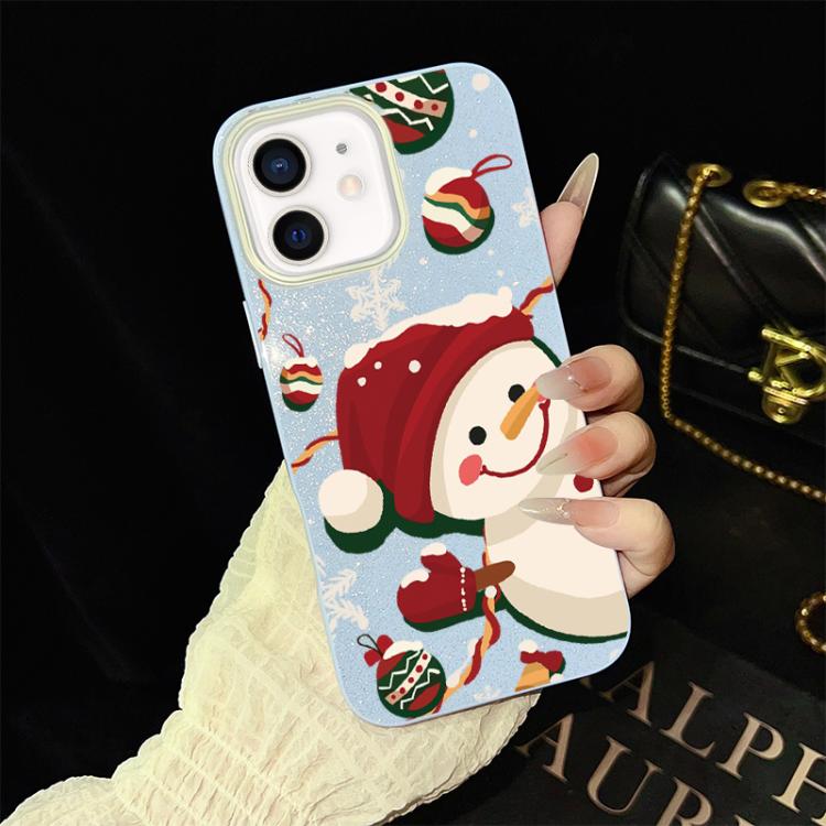 Custodia per telefono ibrida in PC e TPU con glitter IMD a tema natalizio., For iPhone 13 Pro Max, For iPhone 13 Pro, For iPhone 13, For iPhone 12, For iPhone 12 Pro Max, For iPhone 12 Pro