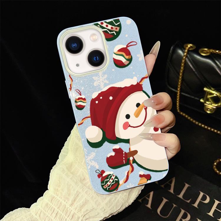 Custodia per telefono ibrida in PC e TPU con glitter IMD a tema natalizio., For iPhone 13 Pro Max, For iPhone 13 Pro, For iPhone 13, For iPhone 12, For iPhone 12 Pro Max, For iPhone 12 Pro