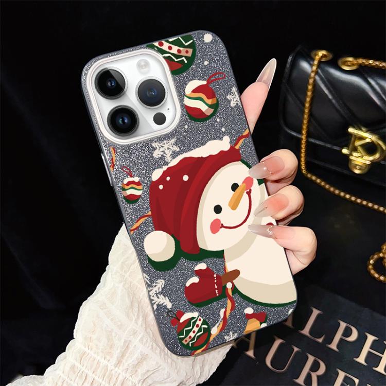 Custodia per telefono ibrida in PC e TPU con glitter IMD a tema natalizio., For iPhone 13 Pro Max, For iPhone 13 Pro, For iPhone 13, For iPhone 12, For iPhone 12 Pro Max, For iPhone 12 Pro
