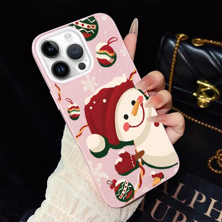 Custodia per telefono ibrida in PC e TPU con glitter IMD a tema natalizio., For iPhone 13 Pro Max, For iPhone 13 Pro, For iPhone 13, For iPhone 12, For iPhone 12 Pro Max, For iPhone 12 Pro