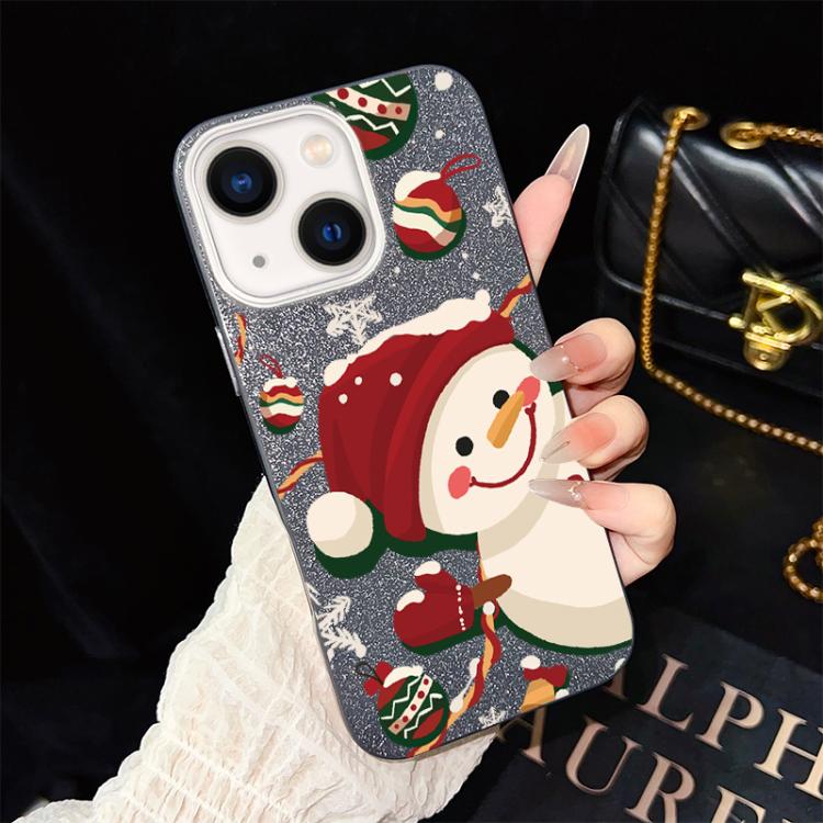 Custodia per telefono ibrida in PC e TPU con glitter IMD a tema natalizio., For iPhone 15, For iPhone 14 Plus, For iPhone 14, For iPhone 14 Pro, For iPhone 14 Pro Max, For iPhone SE 2022 / SE 2020