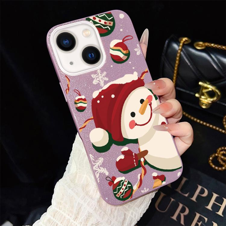 Custodia per telefono ibrida in PC e TPU con glitter IMD a tema natalizio., For iPhone 15, For iPhone 14 Plus, For iPhone 14, For iPhone 14 Pro, For iPhone 14 Pro Max, For iPhone SE 2022 / SE 2020