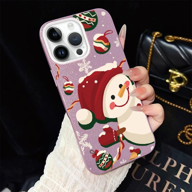 Custodia per telefono ibrida in PC e TPU con glitter IMD a tema natalizio., For iPhone 15, For iPhone 14 Plus, For iPhone 14, For iPhone 14 Pro, For iPhone 14 Pro Max, For iPhone SE 2022 / SE 2020
