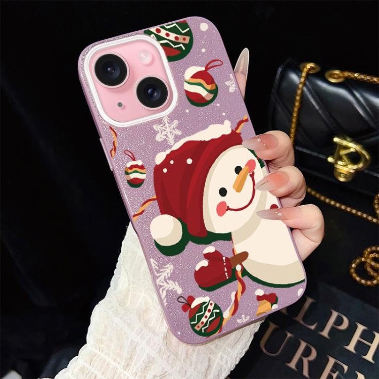 Custodia per telefono ibrida in PC e TPU con glitter IMD a tema natalizio., For iPhone 15, For iPhone 14 Plus, For iPhone 14, For iPhone 14 Pro, For iPhone 14 Pro Max, For iPhone SE 2022 / SE 2020
