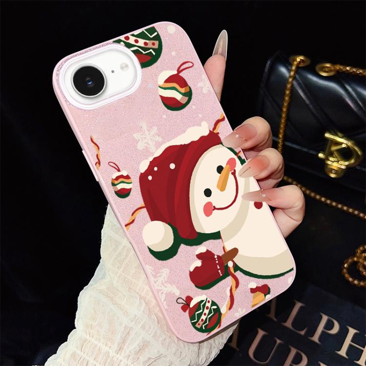 Custodia per telefono ibrida in PC e TPU con glitter IMD a tema natalizio., For iPhone 17e / 16e, For iPhone 17 Pro Max, For iPhone 17 Pro, For iPhone 17, For iPhone Air, For iPhone 16 Pro Max