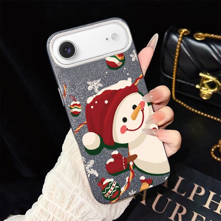 Custodia per telefono ibrida in PC e TPU con glitter IMD a tema natalizio., For iPhone 17e / 16e, For iPhone 17 Pro Max, For iPhone 17 Pro, For iPhone 17, For iPhone Air, For iPhone 16 Pro Max