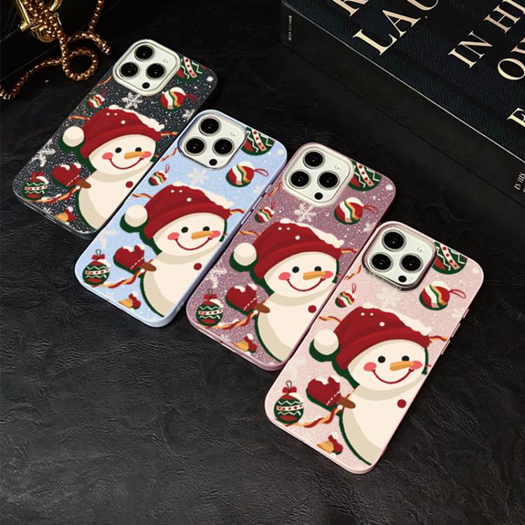 Custodia per telefono ibrida in PC e TPU con glitter IMD a tema natalizio., For iPhone 11 Pro Max, For iPhone 11, For iPhone 11 Pro, For iPhone XS / X, For iPhone XR, For iPhone XS Max