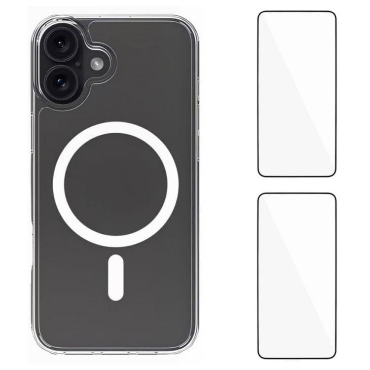 WANLONFENG Custodia per telefono magnetica in acrilico ad alta trasparenza con 2 pellicole protettive per lo schermo., For iPhone 17 Pro Max, For iPhone 17 Pro, For iPhone 17, For iPhone Air, For iPhone 16 Pro Max, For iPhone 16 Pro, For iPhone 16     ...