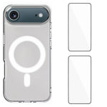 WANLONFENG Custodia per telefono magnetica in acrilico ad alta trasparenza con 2 pellicole protettive per lo schermo., For iPhone 17 Pro Max, For iPhone 17 Pro, For iPhone 17, For iPhone Air, For iPhone 16 Pro Max, For iPhone 16 Pro, For iPhone 16     ...