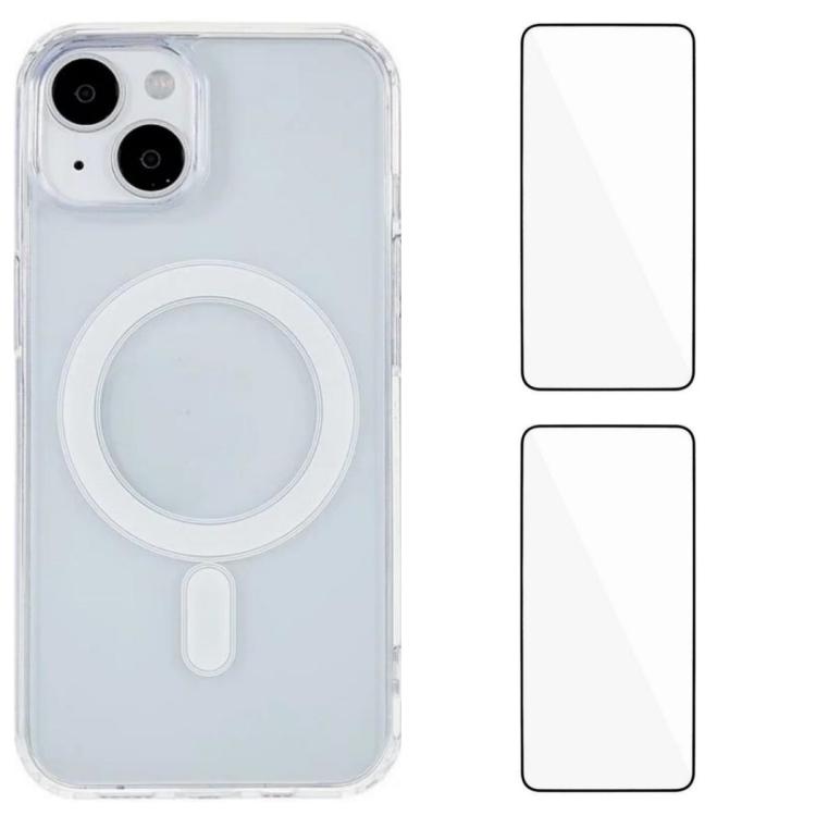 WANLONFENG Custodia per telefono magnetica in acrilico ad alta trasparenza con 2 pellicole protettive per lo schermo., For iPhone 17 Pro Max, For iPhone 17 Pro, For iPhone 17, For iPhone Air, For iPhone 16 Pro Max, For iPhone 16 Pro, For iPhone 16     ...