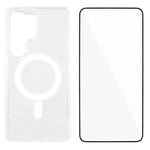WANLONFENG Custodia per telefono magnetica in acrilico ad alta trasparenza con protezione per lo schermo, For Galaxy S26+ 5G, For Galaxy S26 Ultra 5G, For Galaxy S26 5G, For Galaxy A57 5G, For Galaxy S25 FE 5G, For Galaxy A17 4G / 5G, For Galaxy A56 5G...