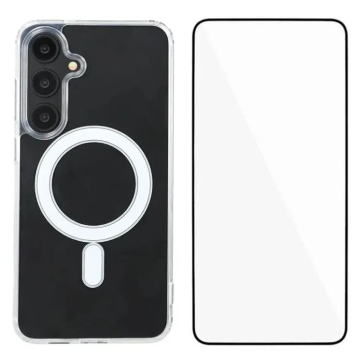 WANLONFENG Custodia per telefono magnetica in acrilico ad alta trasparenza con protezione per lo schermo, For Galaxy S26+ 5G, For Galaxy S26 Ultra 5G, For Galaxy S26 5G, For Galaxy A57 5G, For Galaxy S25 FE 5G, For Galaxy A17 4G / 5G, For Galaxy A56 5G...