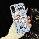 Custodia per telefono ibrida in PC e TPU con motivo orsetto di giornale e glitter IMD., For iPhone 11 Pro Max, For iPhone 11, For iPhone 11 Pro, For iPhone XS / X, For iPhone XR, For iPhone XS Max