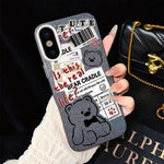 Custodia per telefono ibrida in PC e TPU con motivo orsetto di giornale e glitter IMD., For iPhone 11 Pro Max, For iPhone 11, For iPhone 11 Pro, For iPhone XS / X, For iPhone XR, For iPhone XS Max