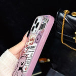 Custodia per telefono ibrida in PC e TPU con motivo orsetto di giornale e glitter IMD., For iPhone 15, For iPhone 14 Plus, For iPhone 14, For iPhone 14 Pro, For iPhone 14 Pro Max, For iPhone SE 2022 / SE 2020