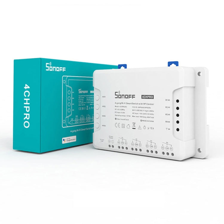 Sonoff 4CHPROR3 Telefono cellulare Smart Home Switch Controller a quattro vie, supporta i tempi di controllo a lungo raggio