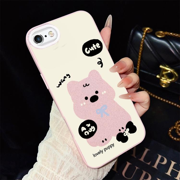 Custodia per telefono ibrida in PC e TPU con grazioso motivo a cuccioli e glitter IMD., For iPhone 8 Plus / 7 Plus, For iPhone 6 Plus / 6s Plus, For iPhone 6 / 6s