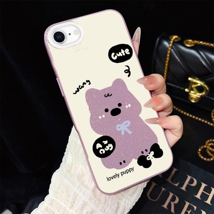Custodia per telefono ibrida in PC e TPU con grazioso motivo a cuccioli e glitter IMD., For iPhone 15, For iPhone 14 Plus, For iPhone 14, For iPhone 14 Pro, For iPhone 14 Pro Max, For iPhone SE 2022 / SE 2020