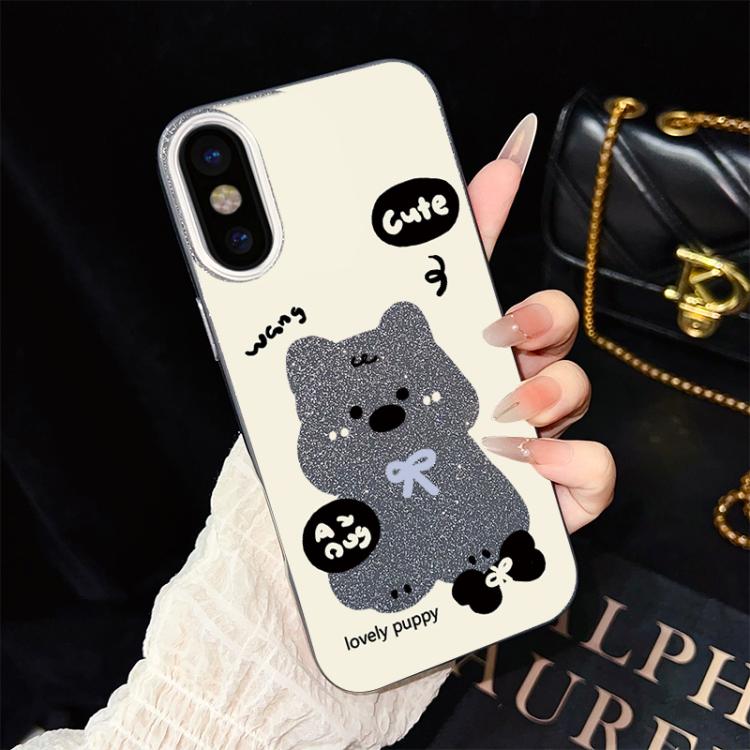 Custodia per telefono ibrida in PC e TPU con grazioso motivo a cuccioli e glitter IMD., For iPhone 11 Pro Max, For iPhone 11, For iPhone 11 Pro, For iPhone XS / X, For iPhone XR, For iPhone XS Max