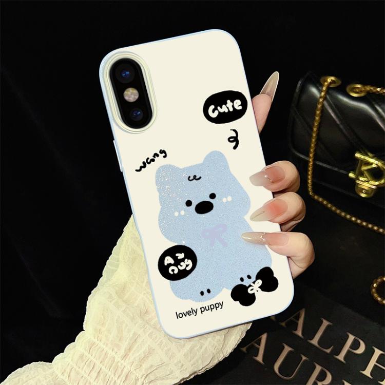 Custodia per telefono ibrida in PC e TPU con grazioso motivo a cuccioli e glitter IMD., For iPhone 11 Pro Max, For iPhone 11, For iPhone 11 Pro, For iPhone XS / X, For iPhone XR, For iPhone XS Max