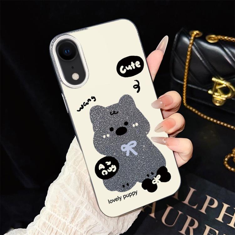 Custodia per telefono ibrida in PC e TPU con grazioso motivo a cuccioli e glitter IMD., For iPhone 11 Pro Max, For iPhone 11, For iPhone 11 Pro, For iPhone XS / X, For iPhone XR, For iPhone XS Max
